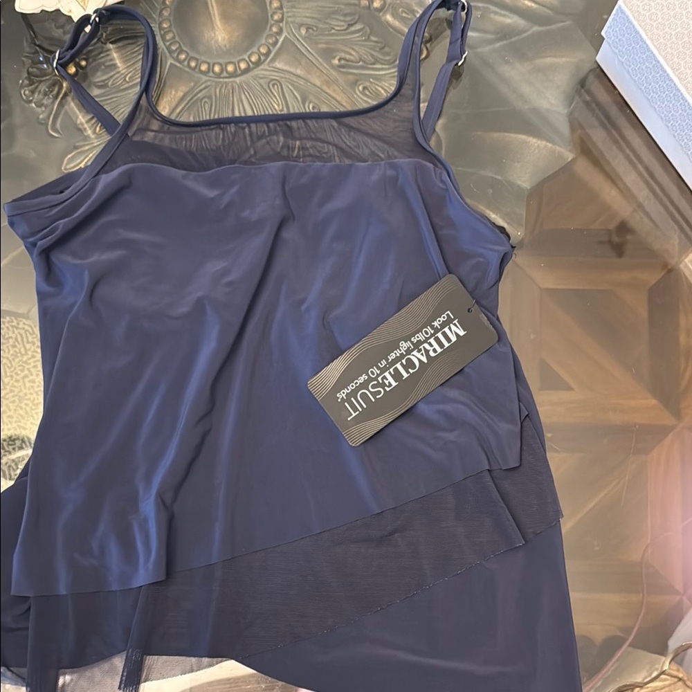 Miraclesuit Elegant Navy Layered Top